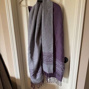 Alpaca Reversible Soft Wool Fringe Long Scarf